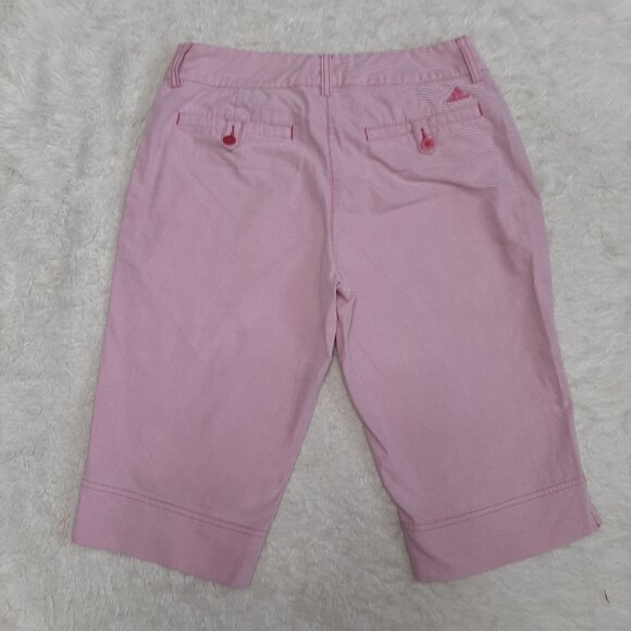 Adidas Women's Pink Stretch Cropped Bermuda Shorts Size 4 - Picture 3 of 8